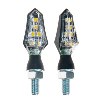 Minivilkkupari led FORTE: Metal, lyhyt/musta