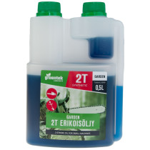 2T-öljy moottori- ja raivaussahoille Greentek: täyssynteettinen, 0,5 litra